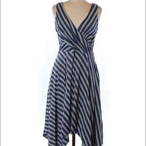Anthro Eva Franco blue stripe twist top dress